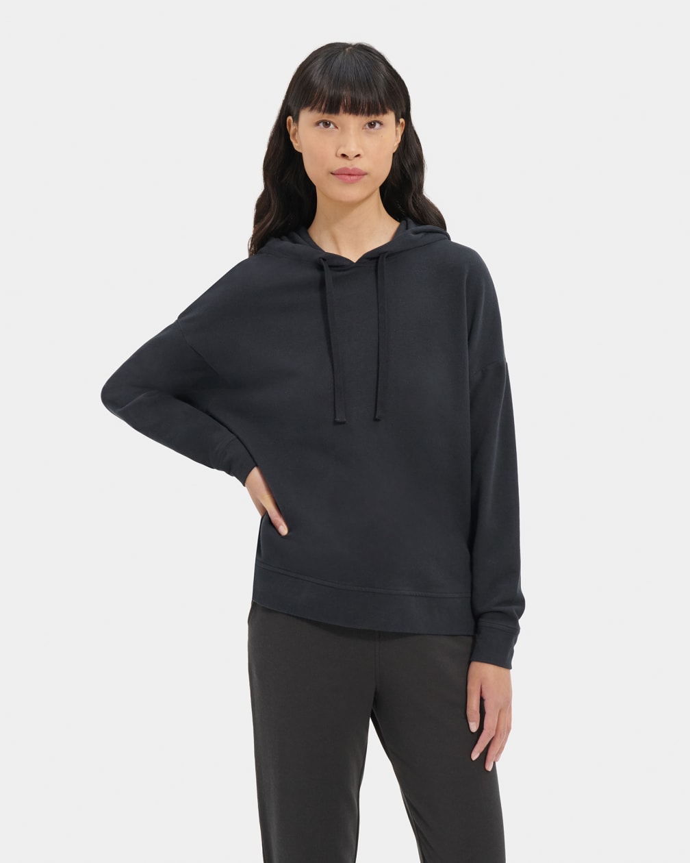 Black Ugg Kyree Micro Terry Women Hoodie | 250768-SXN