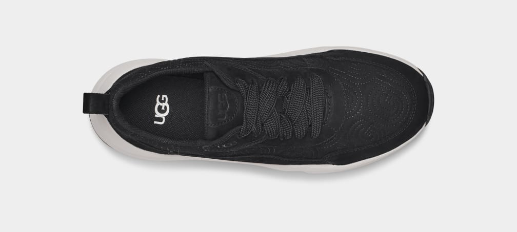 Black Ugg LA Glide Logo Stitch Women Sneakers | 296804-DTY