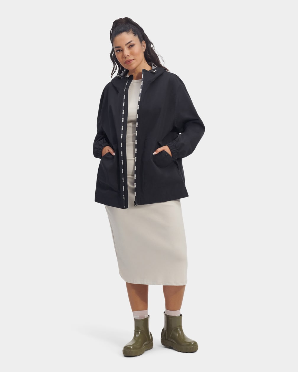 Black Ugg Lianne Rain Women Jackets | 963524-YZB