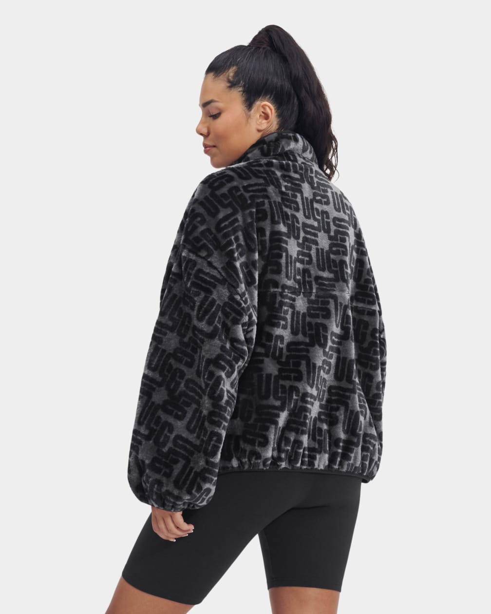 Black Ugg Marlene Sherpa Monogram Women Jackets | 341897-NIV