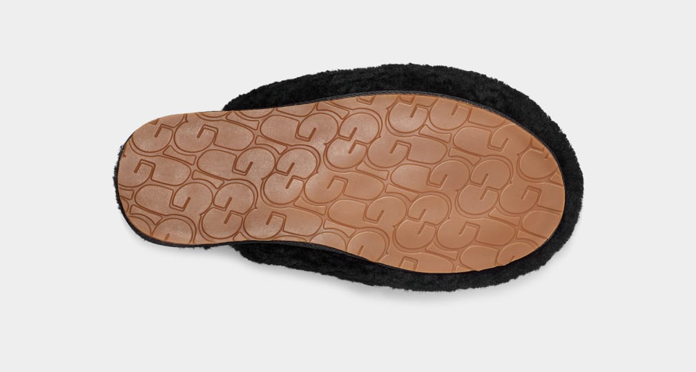 Black Ugg Maxi Curly Women Slippers | 360728-YFW