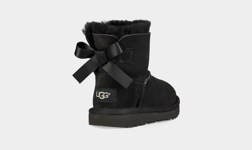 Black Ugg Mini Bailey Bow II Kids' Boots | 097261-DGI