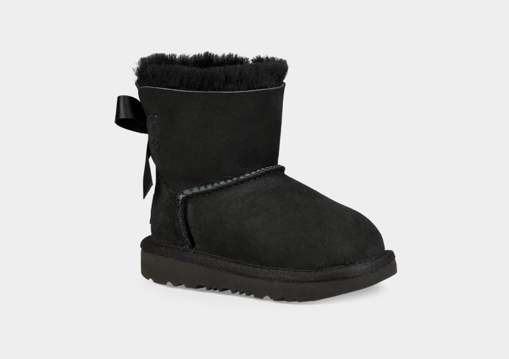 Black Ugg Mini Bailey Bow II Kids' Boots | 097261-DGI