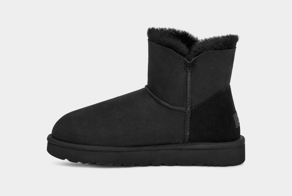 Black Ugg Mini Bailey Button II Women Boots | 048697-SKG