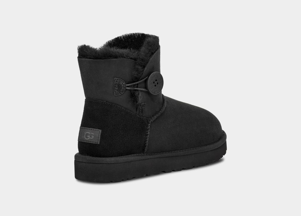 Black Ugg Mini Bailey Button II Women Boots | 048697-SKG