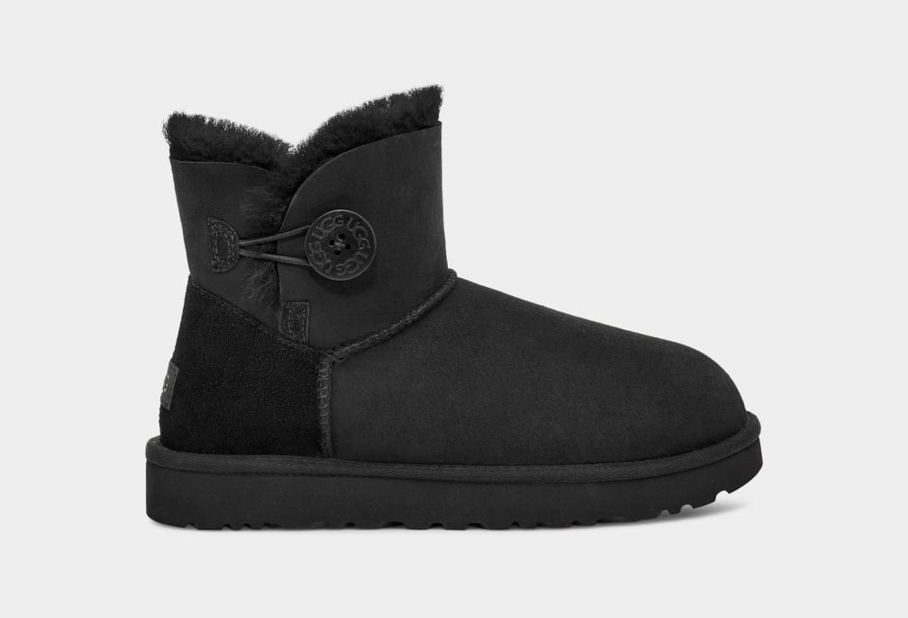 Black Ugg Mini Bailey Button II Women Boots | 048697-SKG