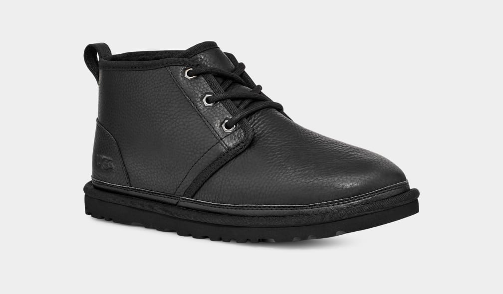 Black Ugg Neumel Leather Men Boots | 174586-QOL