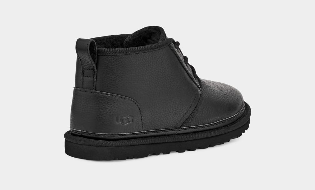 Black Ugg Neumel Leather Men Boots | 174586-QOL