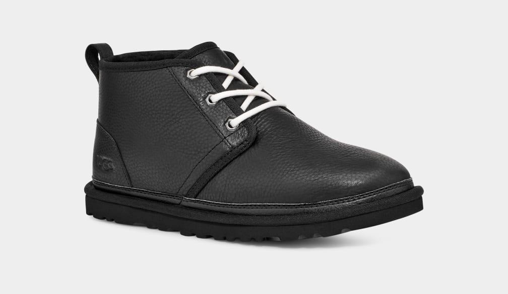 Black Ugg Neumel Leather Men Boots | 174586-QOL