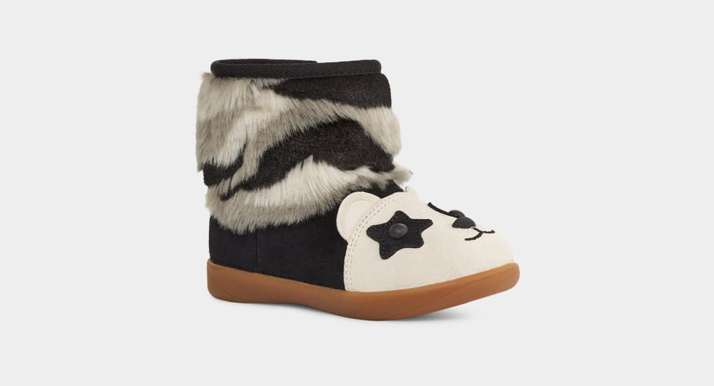 Black Ugg Panda Stuffie Kids' Boots | 576814-ZKV