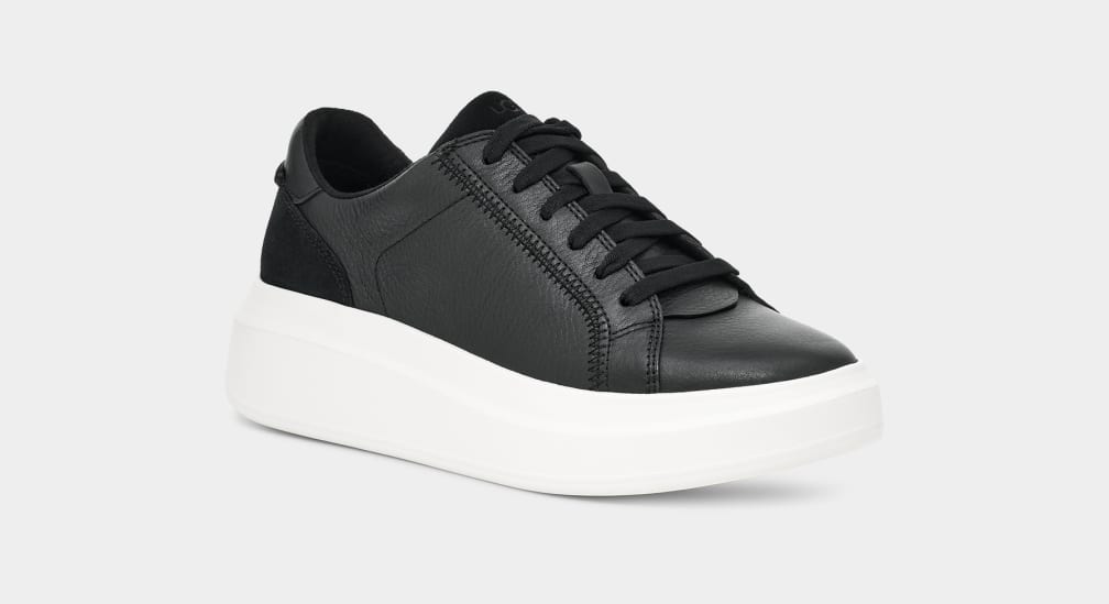 Black Ugg Scape Lace Women Sneakers | 328576-AVE