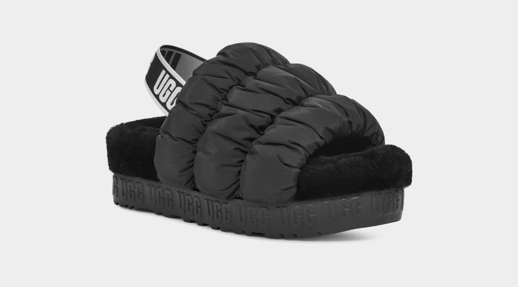 Black Ugg Scrunchita Women Slippers | 982706-WCT