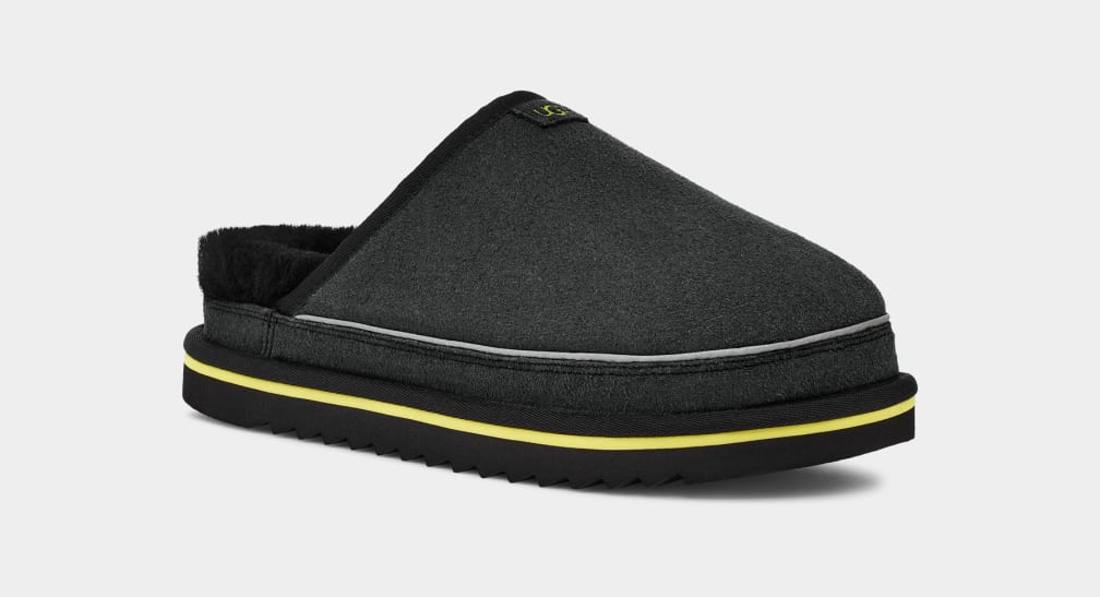 Black Ugg Scuff Cali Wave Men Moccasins | 158324-OGT