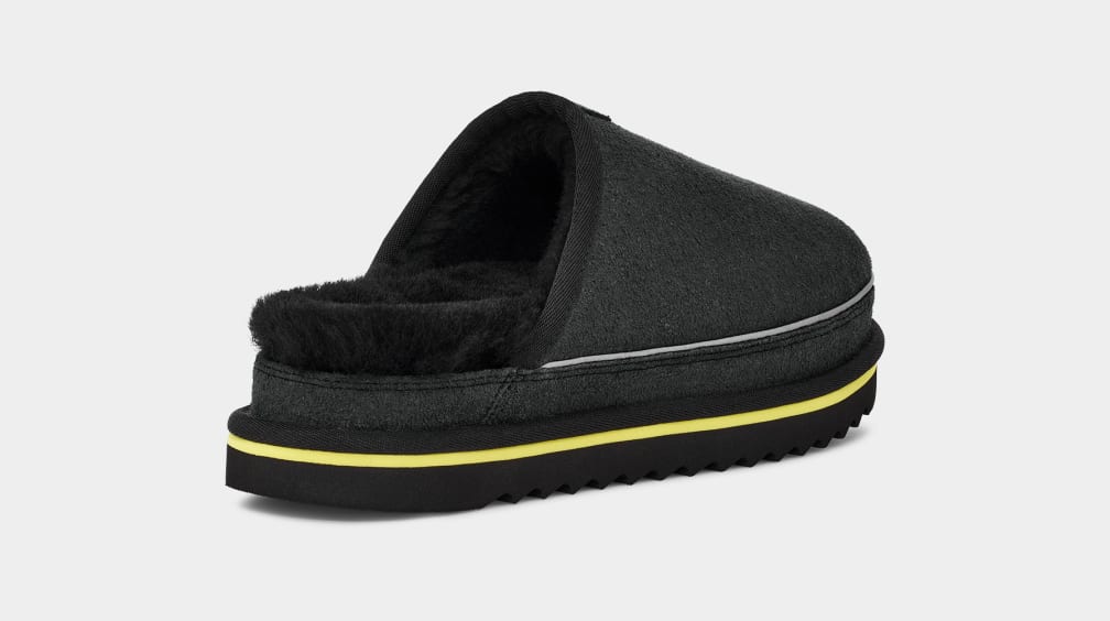 Black Ugg Scuff Cali Wave Men Moccasins | 158324-OGT