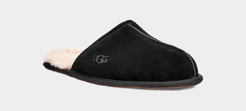 Black Ugg Scuff Men Slippers | 853641-OJR