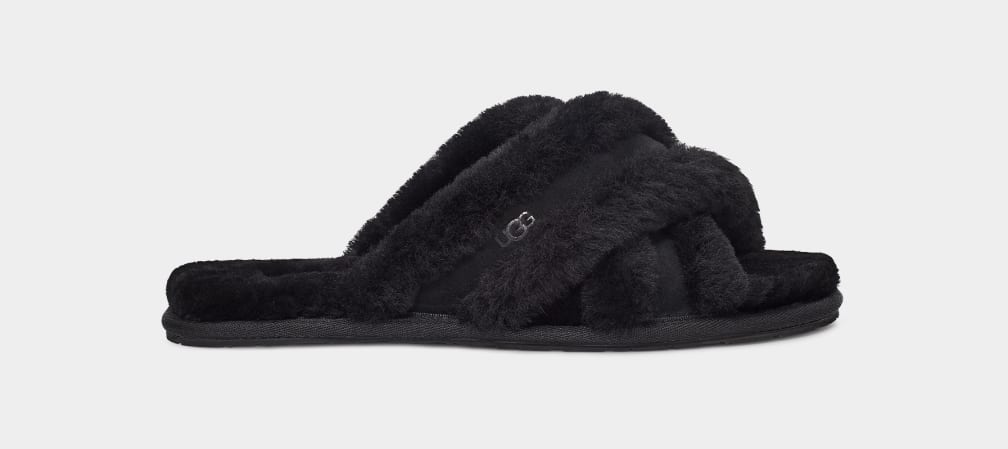 Black Ugg Scuffita Women Slippers | 391560-DZC