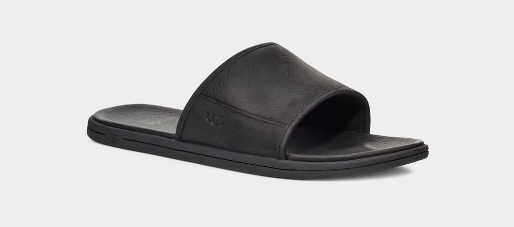 Black Ugg Seaside Men Slides | 203854-RXB