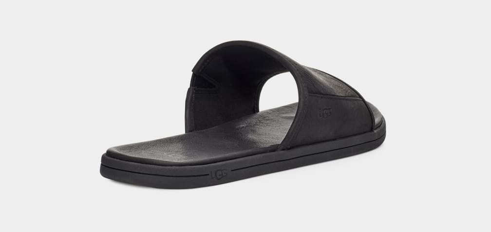 Black Ugg Seaside Men Slides | 203854-RXB