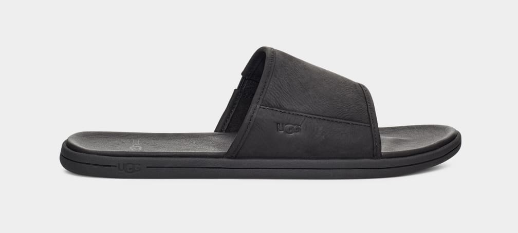 Black Ugg Seaside Men Slides | 203854-RXB