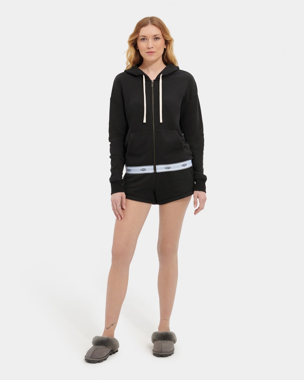 Black Ugg Sena Zipped Women Hoodie | 357698-PKG