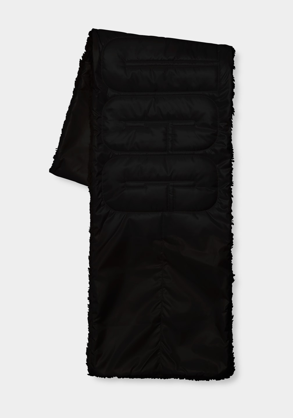 Black Ugg Sherpa Puffer Logo Women Scarves | 610738-VAS