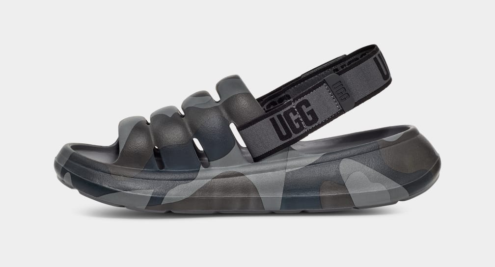 Black Ugg Sport Yeah Camopop Men Sandals | 325674-AMP