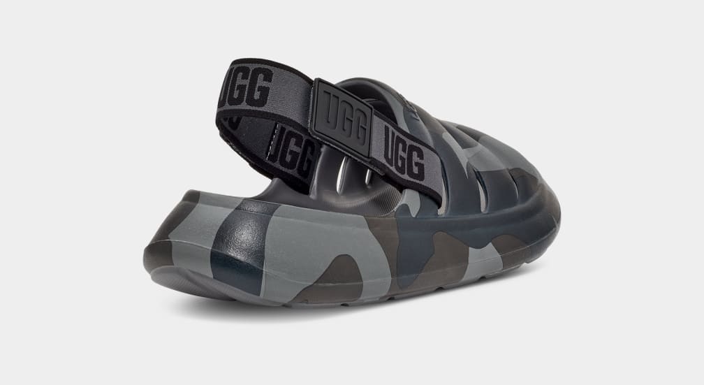 Black Ugg Sport Yeah Camopop Men Sandals | 325674-AMP