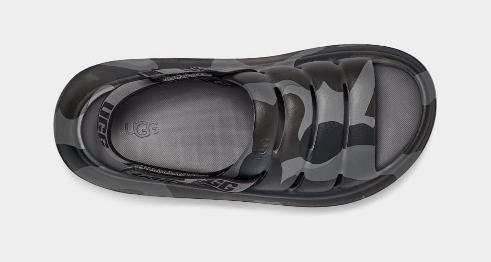 Black Ugg Sport Yeah Camopop Men Sandals | 325674-AMP