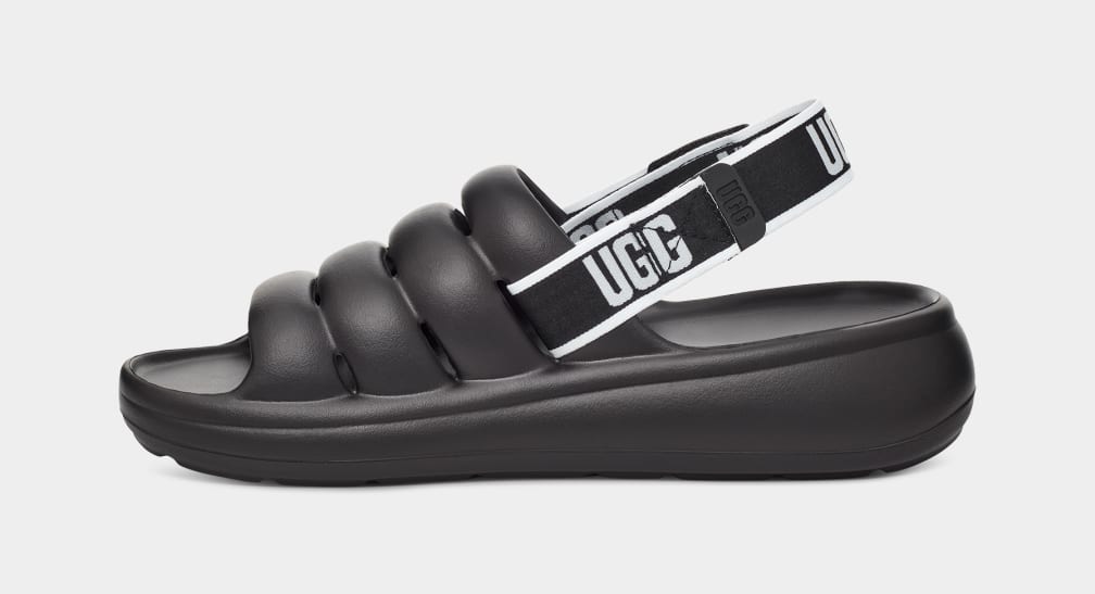 Black Ugg Sport Yeah Men Sandals | 029715-TAC