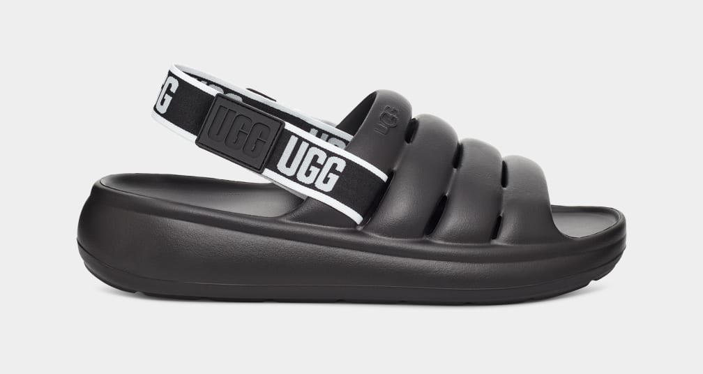 Black Ugg Sport Yeah Men Sandals | 029715-TAC