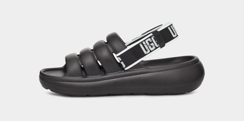 Black Ugg Sport Yeah Women Slides | 253140-TWV