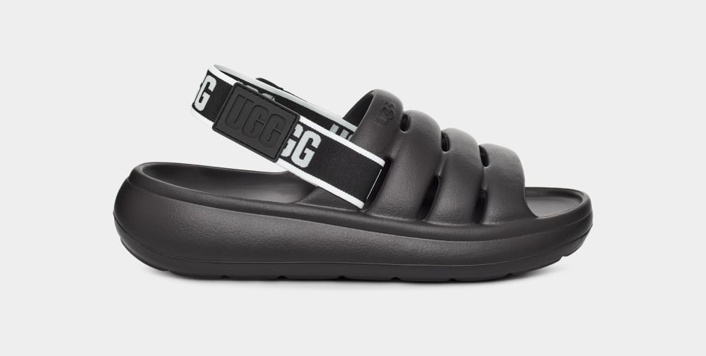 Black Ugg Sport Yeah Women Slides | 253140-TWV