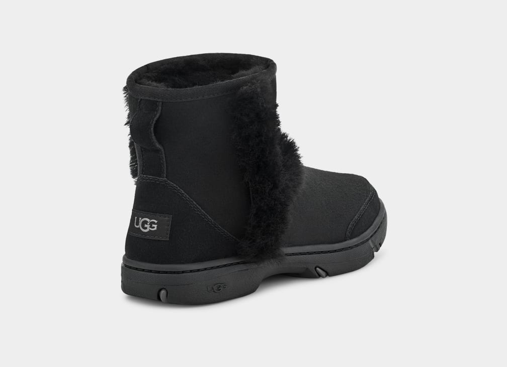 Black Ugg Sunburst Mini Women Boots | 231978-SWF