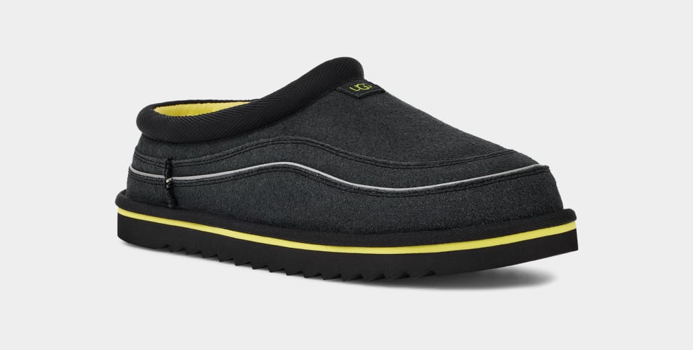 Black Ugg Tasman Cali Wave Men Slippers | 670134-FHS