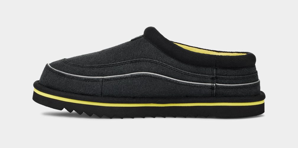 Black Ugg Tasman Cali Wave Men Slippers | 670134-FHS