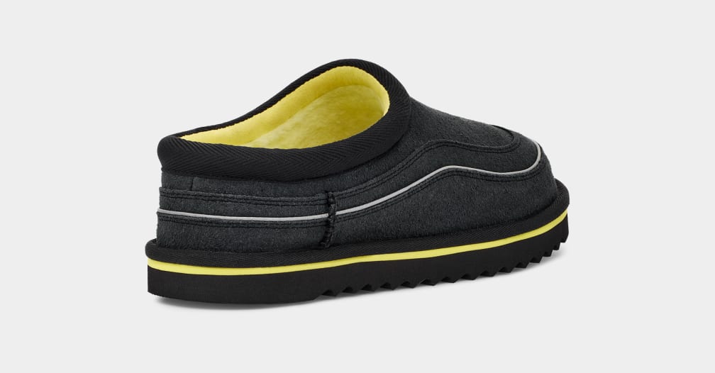 Black Ugg Tasman Cali Wave Men Slippers | 670134-FHS