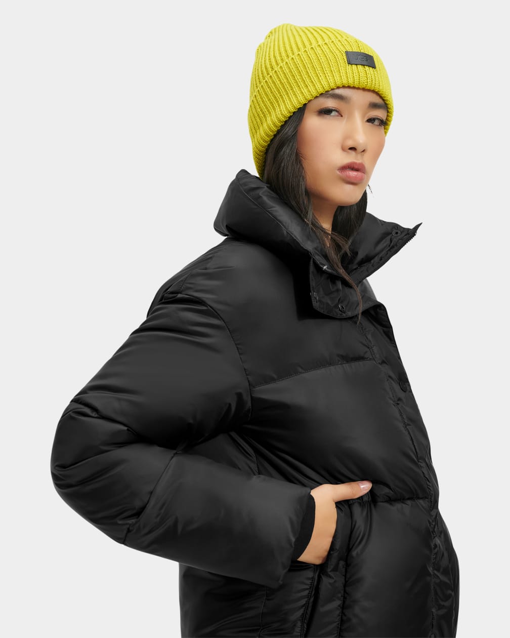 Black Ugg Vickie Puffer Women Jackets | 304126-AVT