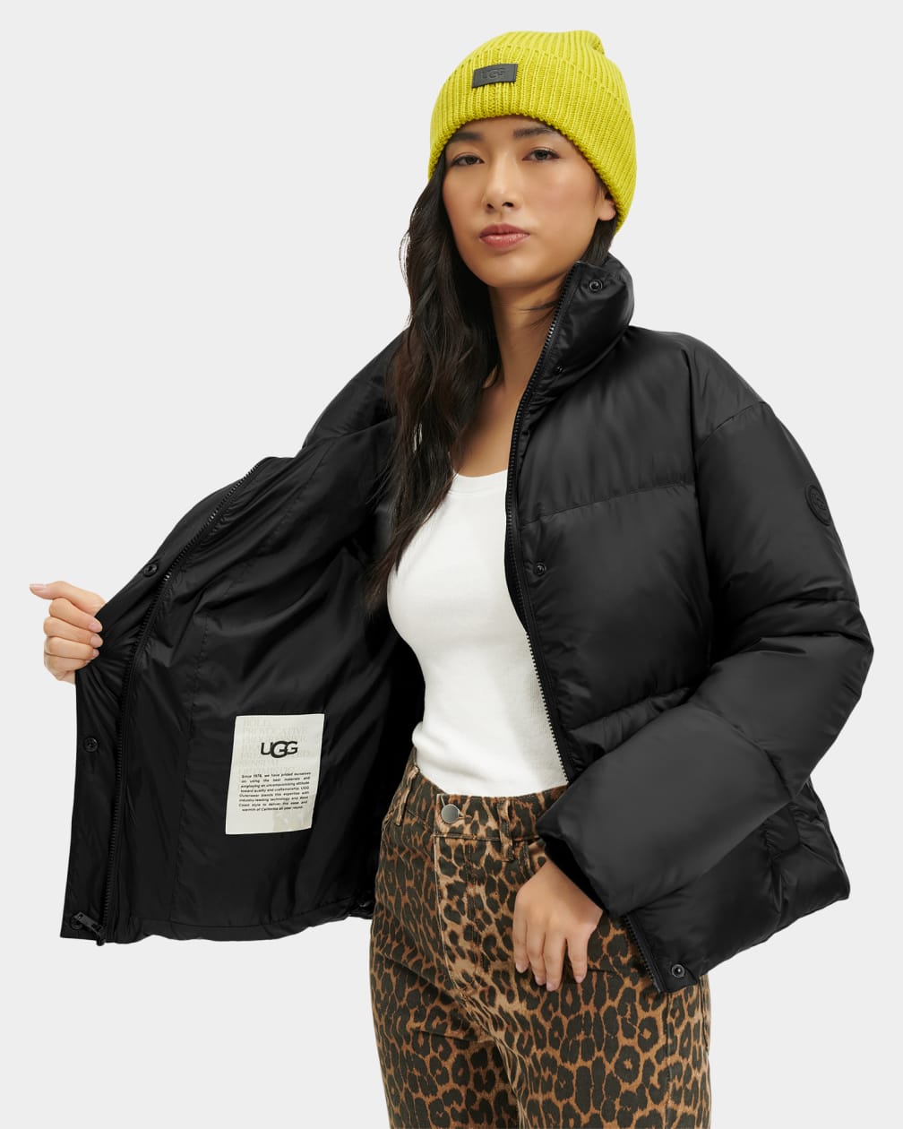 Black Ugg Vickie Puffer Women Jackets | 304126-AVT