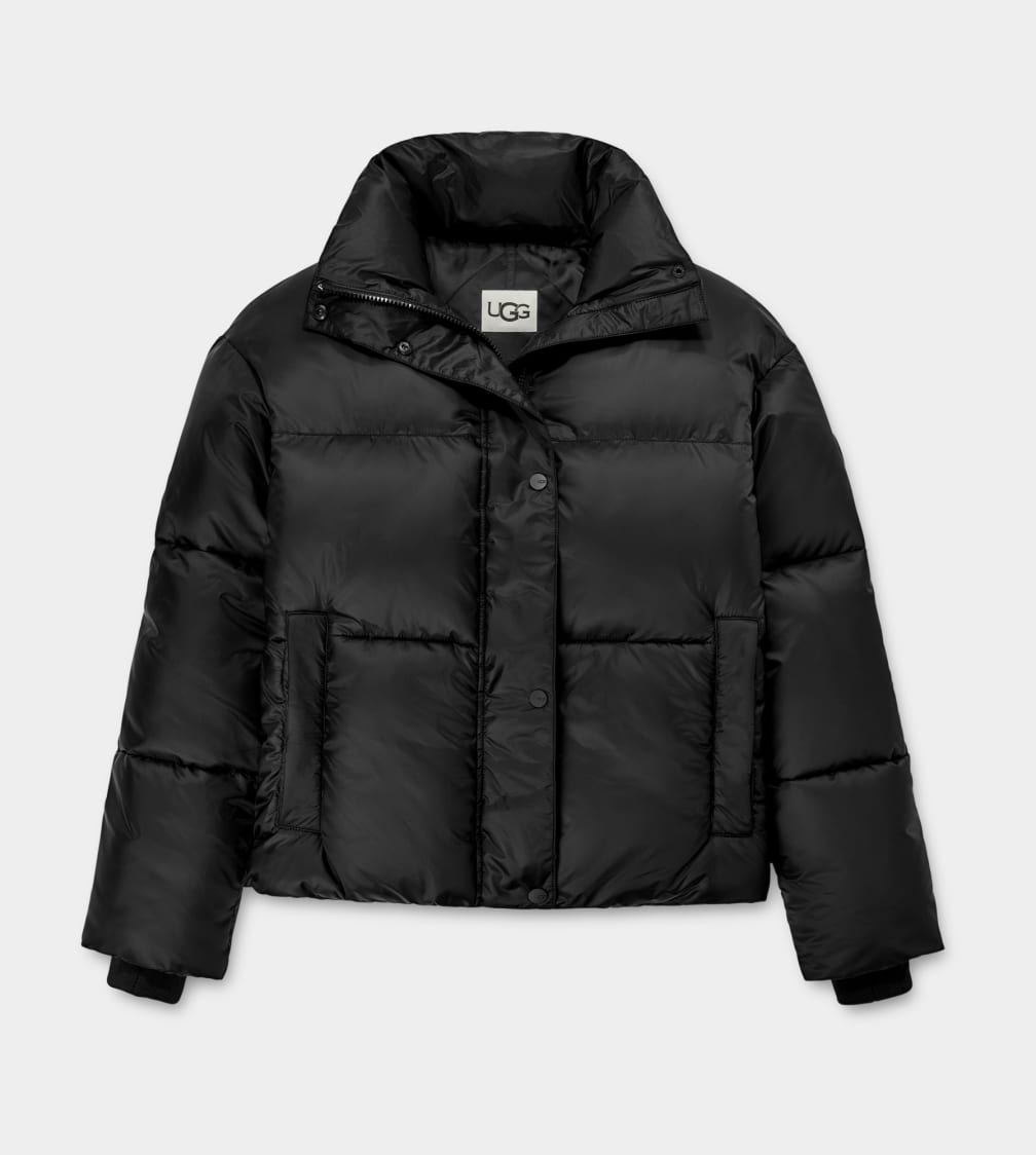 Black Ugg Vickie Puffer Women Jackets | 304126-AVT