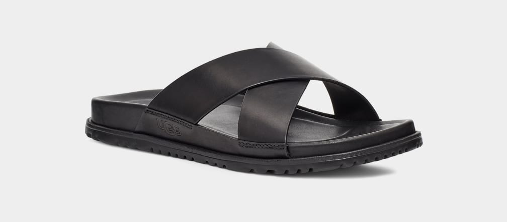 Black Ugg Wainscott Men Slides | 702983-TYW