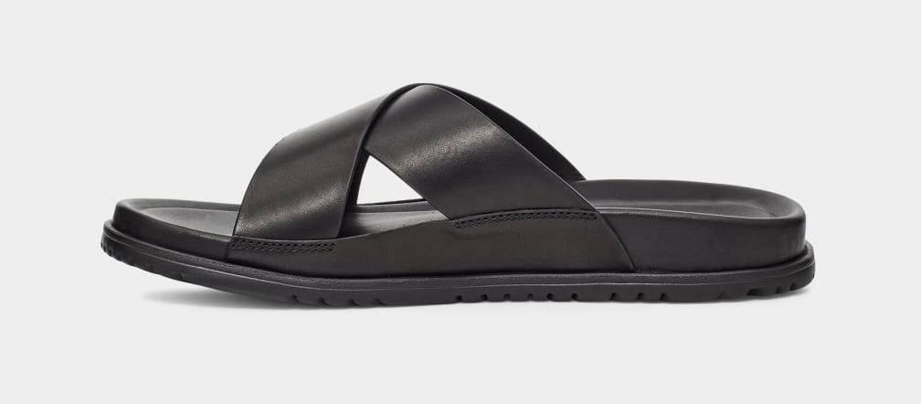 Black Ugg Wainscott Men Slides | 702983-TYW