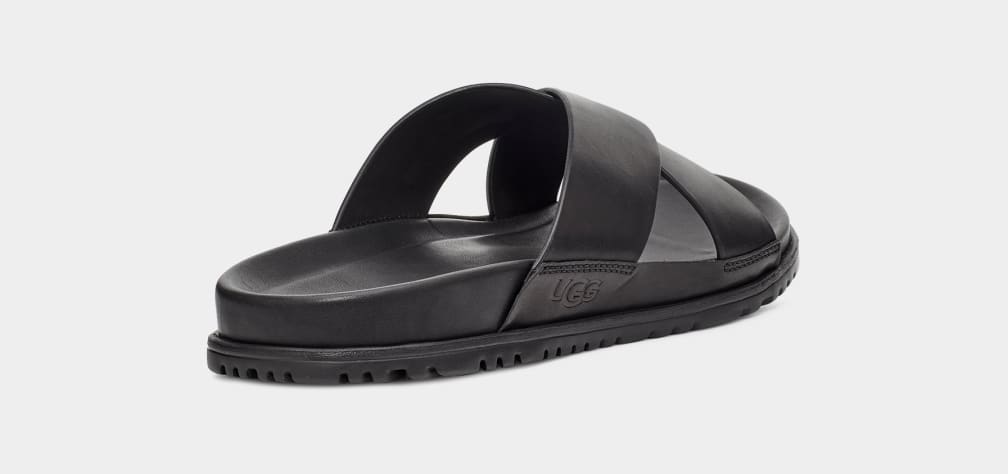 Black Ugg Wainscott Men Slides | 702983-TYW