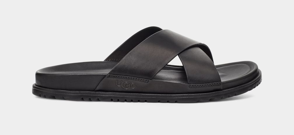 Black Ugg Wainscott Men Slides | 702983-TYW