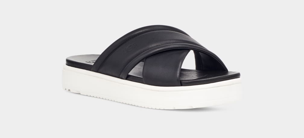 Black Ugg Zayne Crossband Women Slides | 258430-YOP