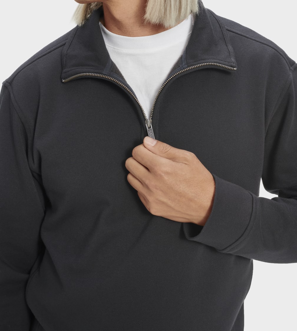 Black Ugg Zeke Half Zip Pullover Men Sweatshirt | 640539-JEU