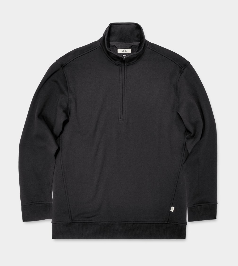 Black Ugg Zeke Half Zip Pullover Men Sweatshirt | 640539-JEU