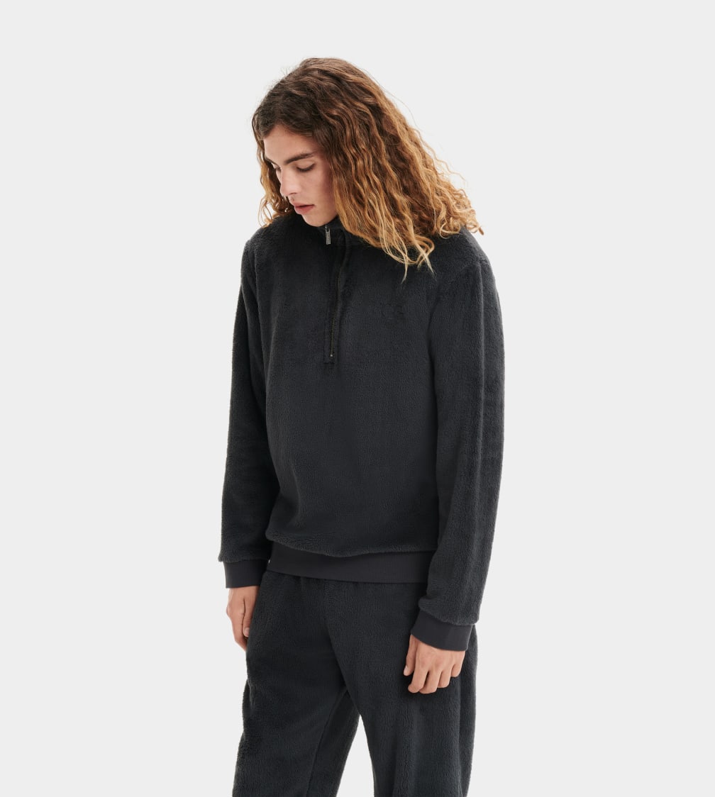 Black Ugg Zeke Sherpa Men Sweatshirt | 190738-SLX