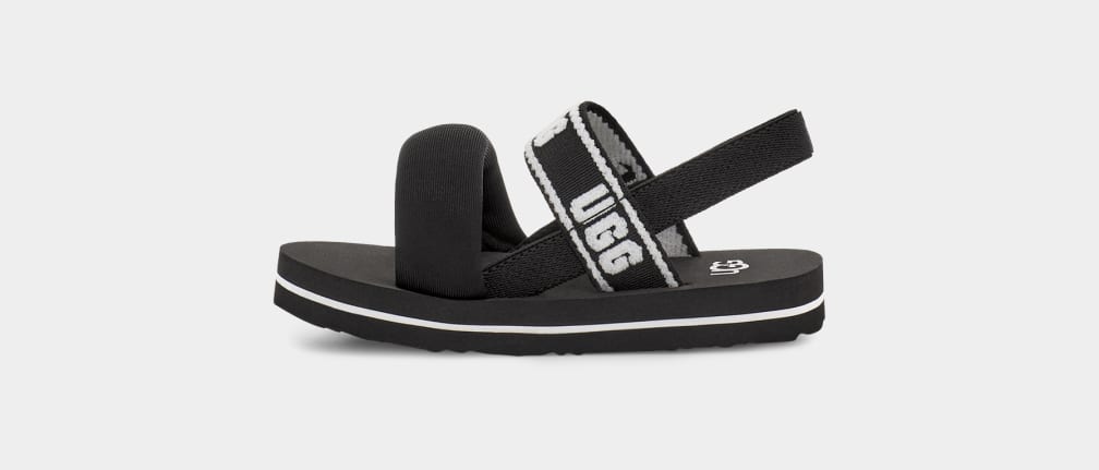 Black Ugg Zuma Sling Kids' Sandals | 098217-DKQ