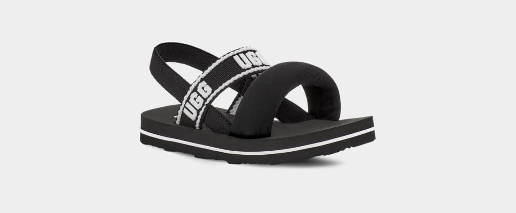 Black Ugg Zuma Sling Kids\' Sandals | 098217-DKQ