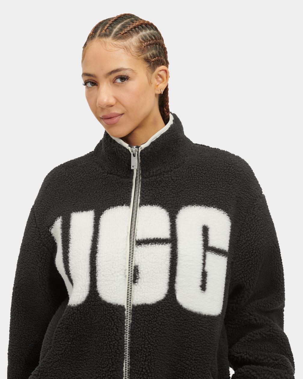 Black / Cream Ugg Raquelle Women Jackets | 073524-CKQ